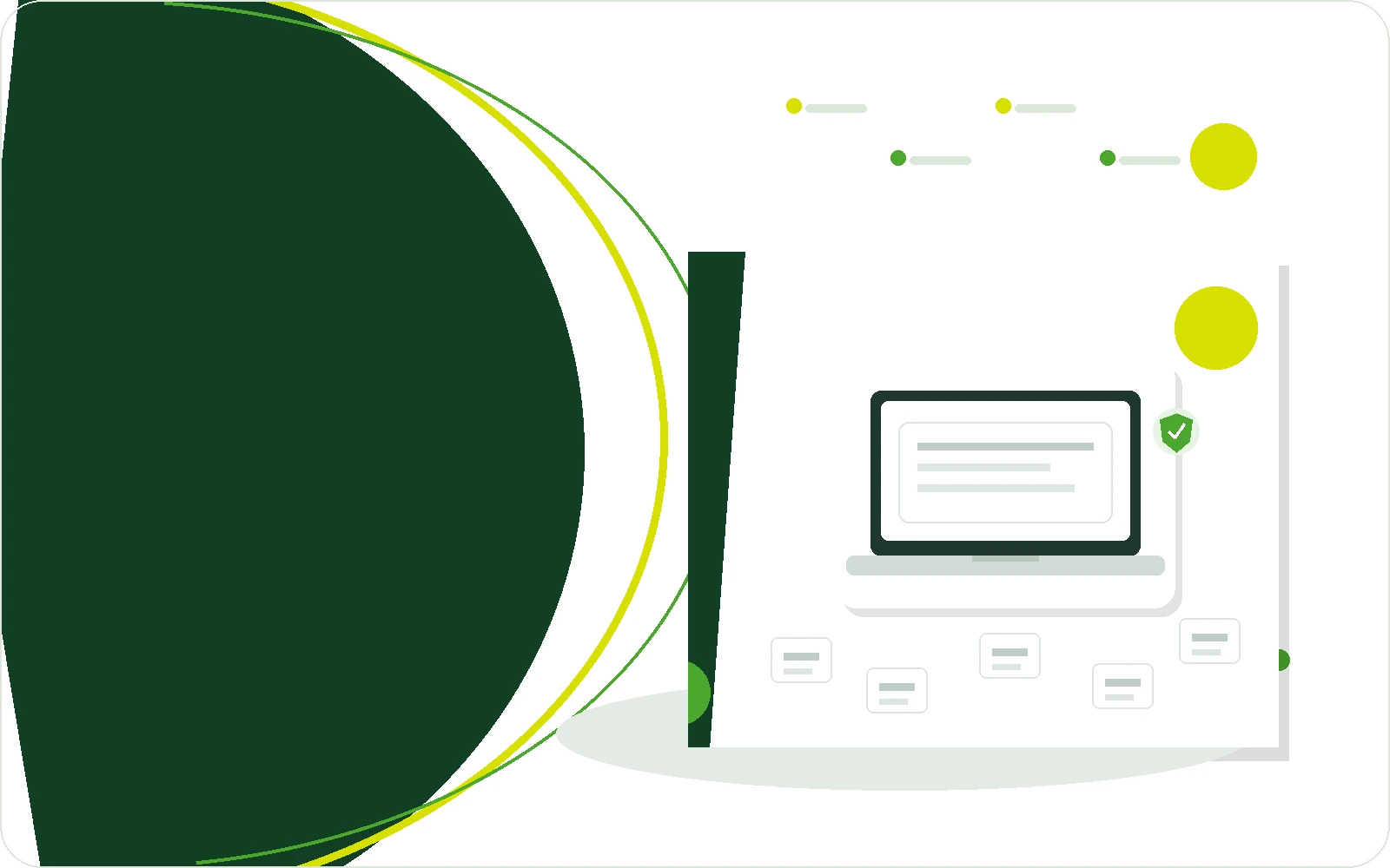 Illustration of senior IT support with a secure device and support workflow