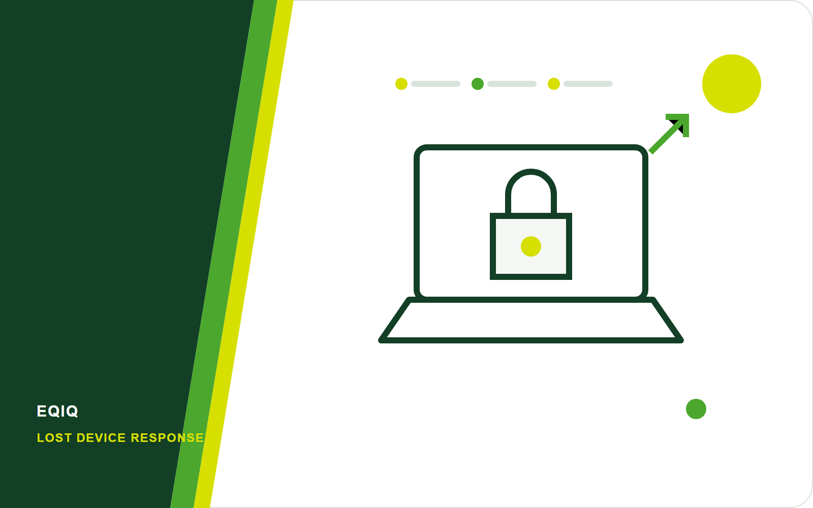 Editorial illustration of a lost laptop being locked, located, and removed from access